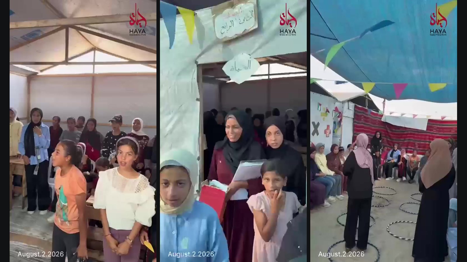 Haya Washington feeds Gaza's orphan camps and builds them a school